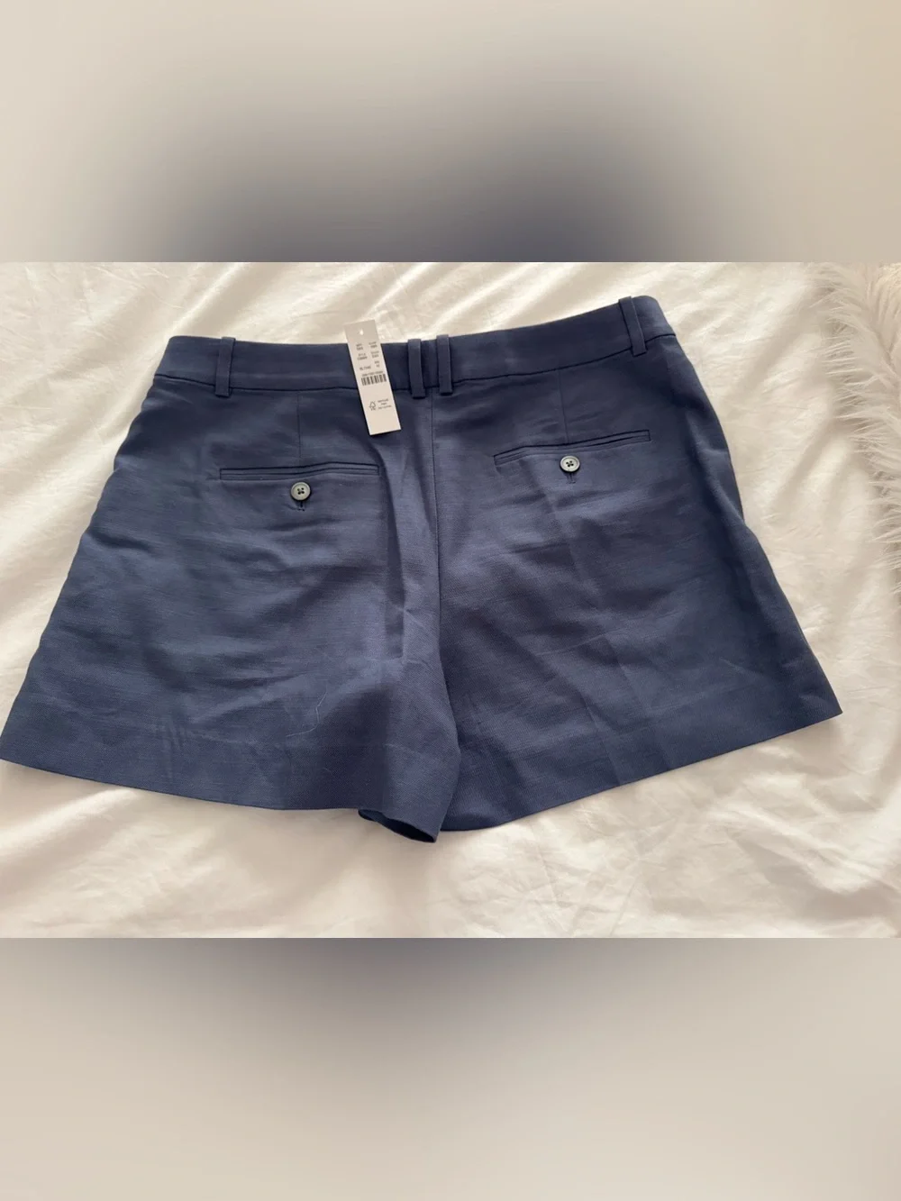 J.Crew 4” Linen Gramercy Shorts w/buttons,NWT,Classic Blue Tailored Short